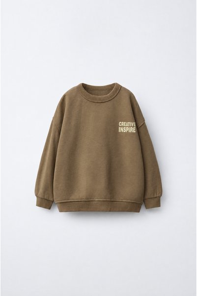 Magu Children's Oversized Cotton Sweatshirt with Print