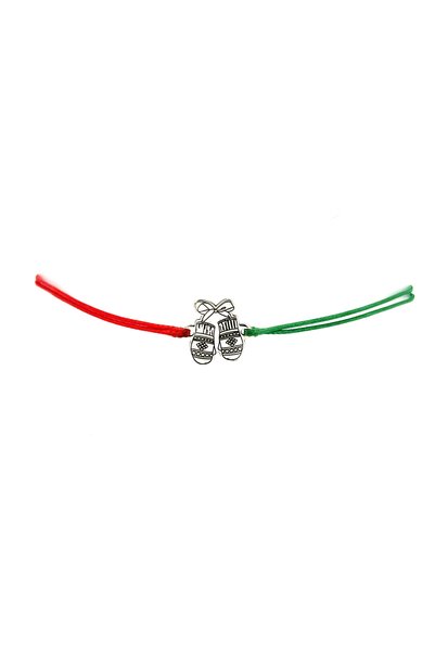 Ermara Jewelry Brățară cu mărgele în formă de mănuși de Crăciun, din argint 925