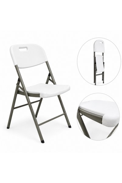 JollyMag White folding chair, for garden, camping, catering and fishing, Joll...
