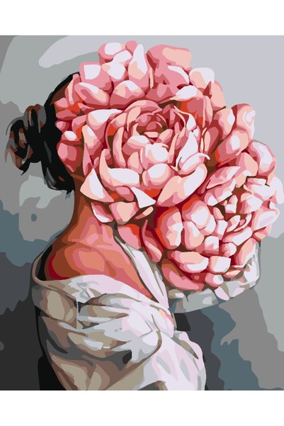 Painting-numbers Set pictura pe numere Floral Head 4070, panza pe rama lemn, ...
