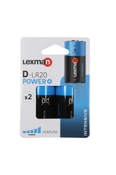 SHOPIENS Set de 2 baterii alcaline Intensive LR20 D de 1,5 V