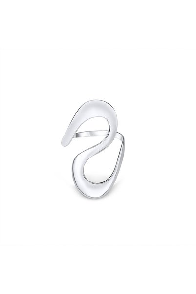 PETSIOS925 Χειροποίητο δαχτυλίδι από ασήμι 925 με γυαλιστερή επιφάνεια R0407