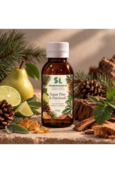 ShopLumanari Ulei parfumat pentru lumanari Sugar Pine and Patchouli - 50gr