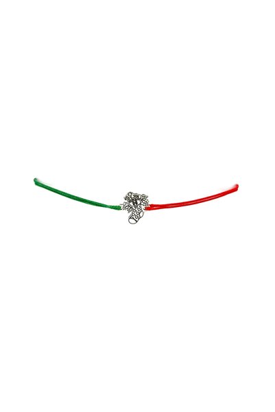 Ermara Jewelry Bratara snur cu figurina ghetuta Craciun argint 925