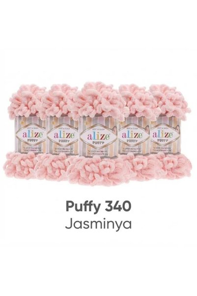 Alize Puffy 5 فوهات بدون إبرة، خيط حياكة يدوي بدون إبرة، شباشب، بطانية، وشاح،...