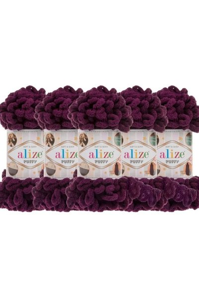 Alize Puffy Alyez Hand Knitting Thread Size 5 Puffed Packs - Without Needles ...