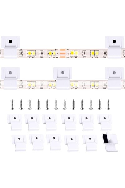 GENERAL 200PCS Outdoor LED Strip Light Mounting Clips Self Adhesive with Scre...