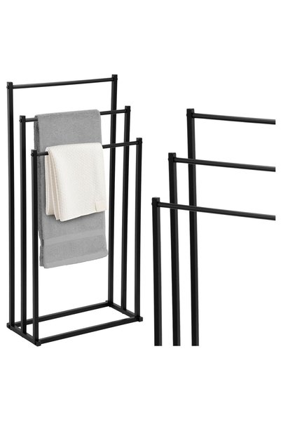 Gockowiak SUPORT DE PROSOAPE NEGRU, SUPORT DE BAIE DIN METAL DE TIP LOFT, CU ...