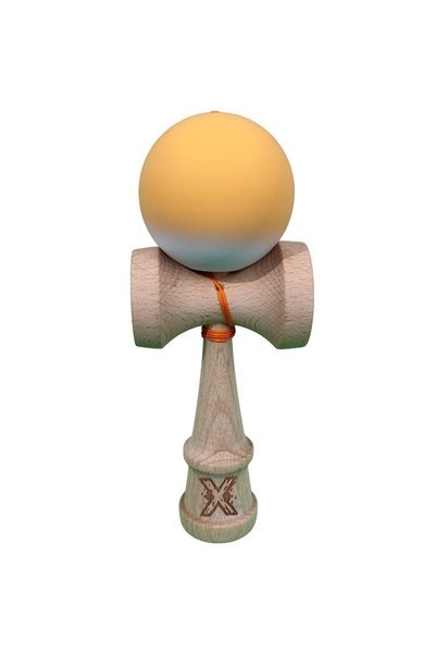 OEM Kendama X, din lemn cu bilă cu invelis din cauciuc, 18 × 6 × 7 cm