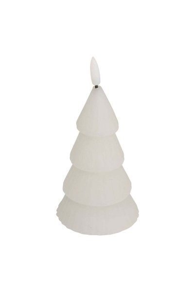 Atmosphera Lumanare LED in forma de brad - parafina, alba, D 7,2 x H 15,5 cm -