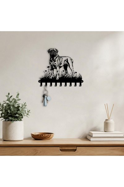 Generic Brand Boxer Dog Artwork Metal Key Holder Metal Key Hanger Wall Mounte...
