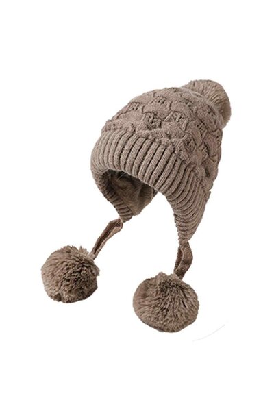 Noonedibs Femei iarna Sherpa Beanie pălării tricotate urechi clapete peruvien...