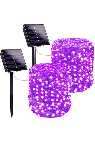 Noonedibs Luminițe solare de exterior cu 200 LED-uri, super luminoase, 22 m, ...