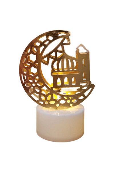 Noonedibs Lumini LED din lemn pentru palat, decorațiuni Eid al Fitr, litere d...