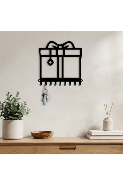 Generic Brand Black Gift Box Metal Key Holder Metal Key Hanger Wall Mounted K...