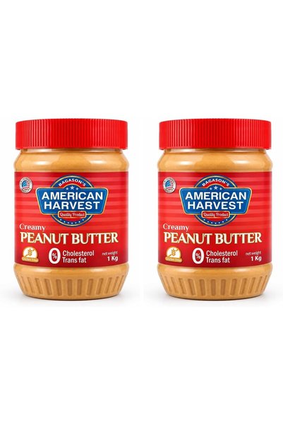 American Harvest Peanut Butter Creamy 1kg (Pack of 2)
