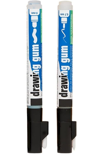 TERRIFI Drawing Gum Pen Set (2 Pack) - Dual Tip Masking Fluid Marker for Wate...