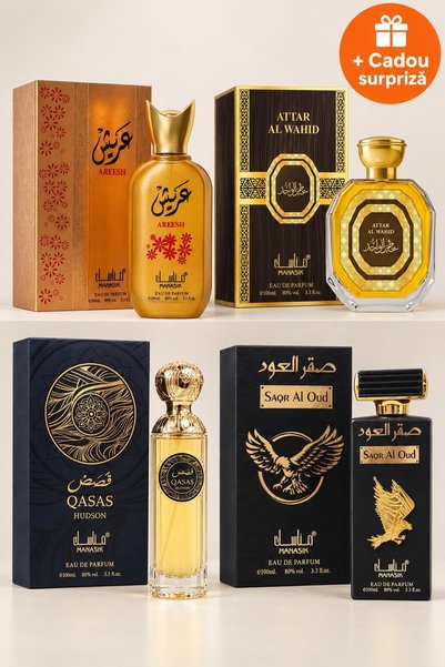 OferteTop Set 4 Parfumuri Arăbești pentru El și Ea: Areesh, Attar Al Wahid, Q...