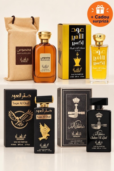 OferteTop Set 4 Parfumuri pentru Bărbați: Makhsouse, Oudh Al Amir Elixir, Saq...