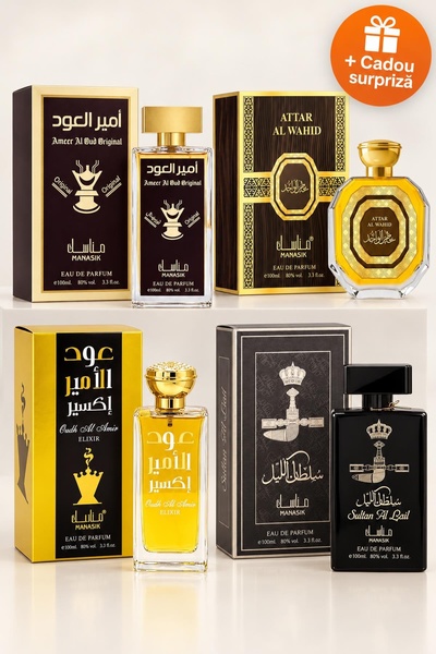 OferteTop Set 4 Parfumuri pentru Bărbați: Ameer Al Oud, Attar Al Wahid, Oudh ...