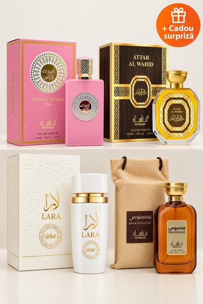 OferteTop Set 4 Parfumuri pentru Femei: Ameerat Al Arais Pink, Attar Al Wahid...