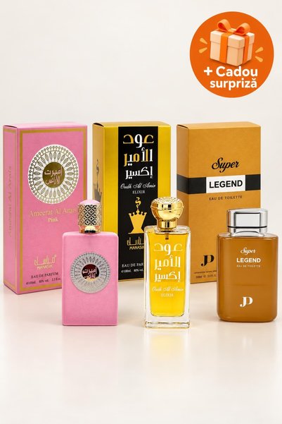 OferteTop Set 3 Parfumuri Arăbești pentru El și Ea: Ameerat Al Arais Pink, Ou...