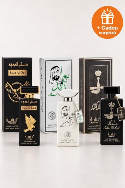 OferteTop Set 3 Parfumuri Arăbești pentru Bărbați: Saqr Al Oud, Shaikh Zayed ...