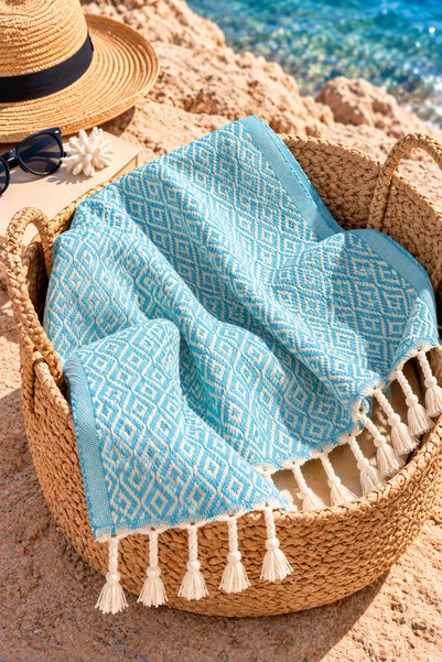 Efesan 100% Cotton Emerald PESHTAMAL, BATH TOWEL, BEACH PESHTAMAL, 90X180 CM.
