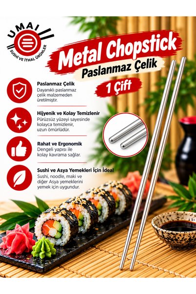 UMAİ Chopstick Metal 24 cm Washable