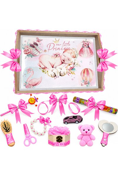 LoreBebe Set Tava Taiere Mot Fete, Tavita Mot, 11 Piese, Model Mica Printesa,...