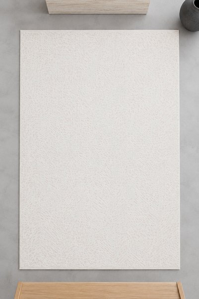 Pigment Halı Nora NR01 Beyaz Krem Düz Triko Akrilik Koridor ve Mutfak Halısı