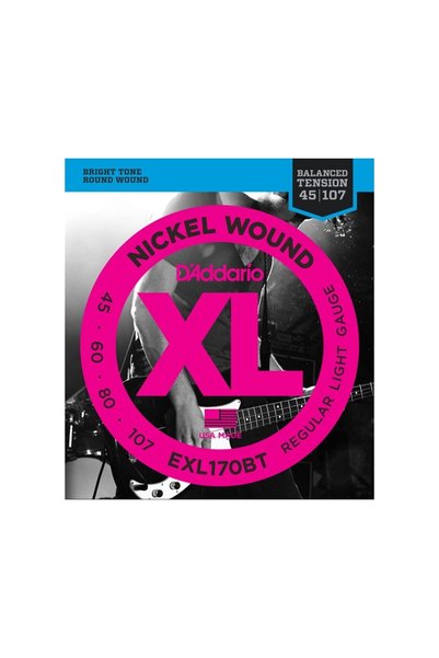 D'Addario DADDARIO EXL170BT BAS GİTAR TEL SETİ, XL, 45-107, NICKEL WOUND BASS,