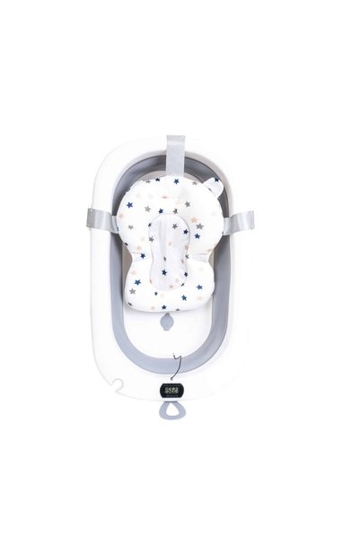 Z-Tools Cadă de baie pliabilă pentru bebeluși, cu termostat și pernă, gri / Z...