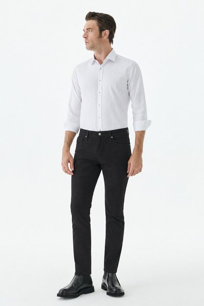 Jakamen Black Comfort Fit 5 Pocket Canvas Trousers