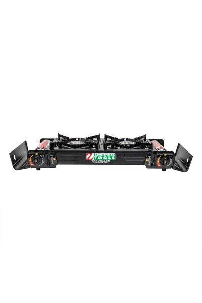 Z-Tools Aragaz de camping cu 2 arzătoare, aprindere electrică, 2x2.3kw, tavă,...