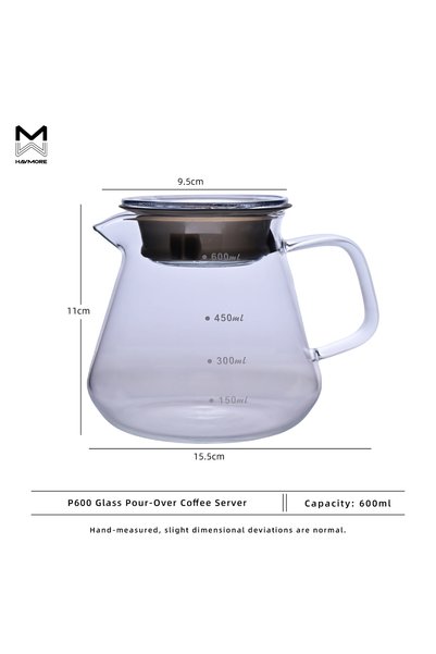 Choice 600ml Handmade High Borosilicate Glass Pot Pour Over Coffee Pot For Co...