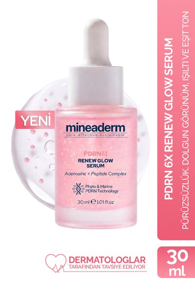 mineaderm PDRN 6X Renew Glow Serum 30 ml - Vegan PDRN, Peptit Kompleksi ve Ad...
