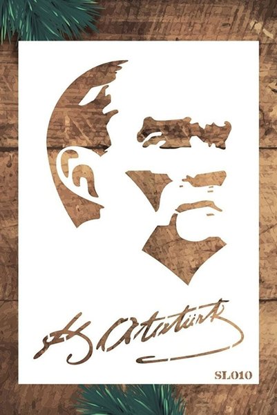 Stencil tasarım Stencil Tasarım Sl010 Atatürk - Dekoratif Duvar, Eşya, Fayans...