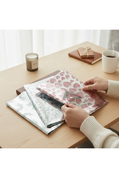Poros Store 30x45 Hediye Paketi Bantlı Yapışkanlı Metalize 10 Adet