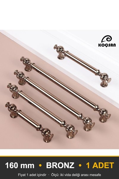 KOÇSAN Ebrar Bronz 160 Mm Kulp Lüks Country Mutfak Mobilya Dolap Çekmece Kulpu