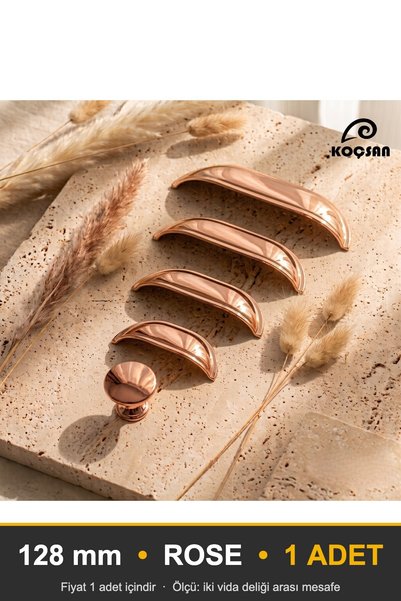 KOÇSAN Mussel Rose 128 mm Handle Luxury Country Kitchen Furniture Cabinet Dra...
