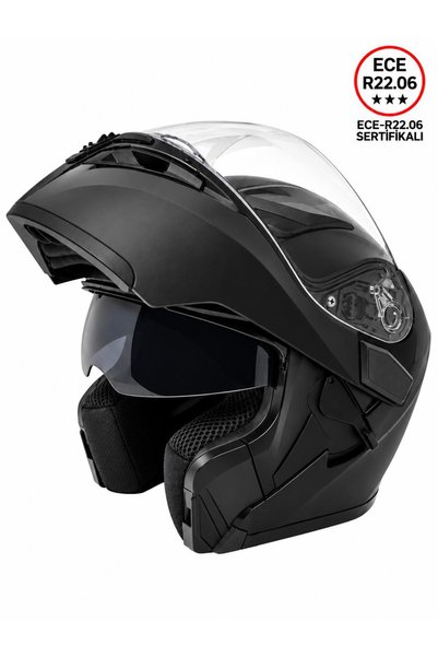 SKY HELMETS 902 MAAT BLACK Çene Açılır Motosiklet Kaskı