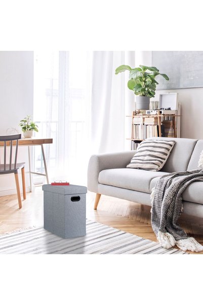 Relaxdays Taburet de depozitare gri