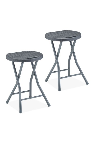 Relaxdays Set de 2 taburete pliabile din ratan