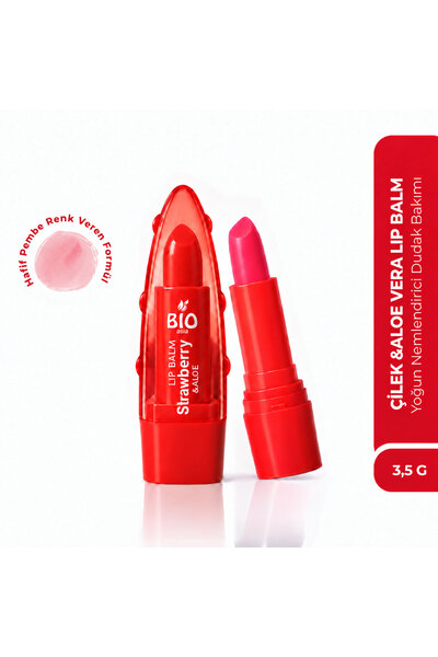 Bio Asia Strawberry & Aloe Vera Lip Balm – Nourishing, Sweetly Flavored Inten...