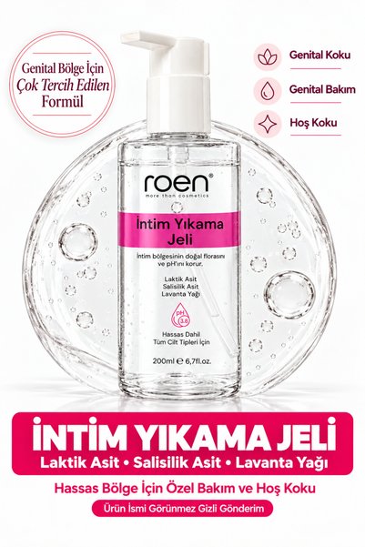 Roen Genital Bölge Kötü Koku Önleyici Yıkama Jeli, İntim Yıkama Jeli, Genital Bölge Koku, Temizleyici ve Ferahlatıcı, Güzel Koku pH 3.8 200ml
