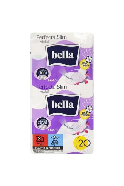 Bella Perfecta Slim Violet Silky Drai Deo Sanitary Pads, 20 pcs