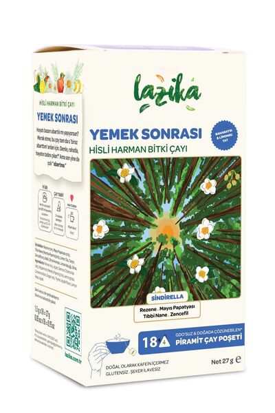 LAZİKA Hisli Harman Yemek Sonrası (Sindirella) 18'li PLA Poşet - Rezene, Nane...