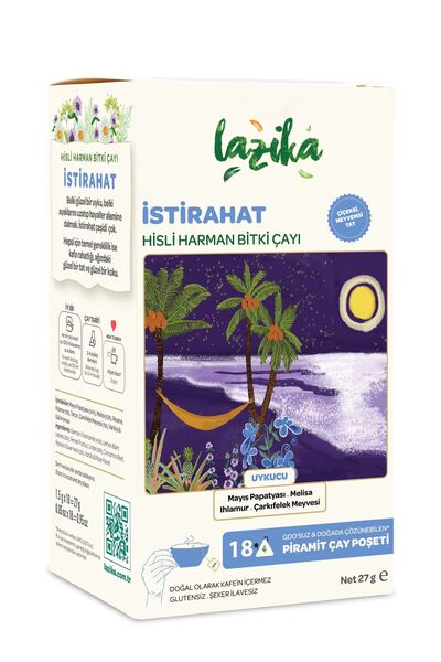 LAZİKA Hisli Harman İstirahat Bitki Çayı 18'li PLA Poşet - Papatya, Melisa, I...