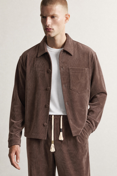 DEFEND Men's Regular Corduroy Shirt, Jacket and Pants Set